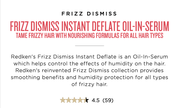 Redken: Frizz Dismiss Instant Deflate Oil-in-Serum