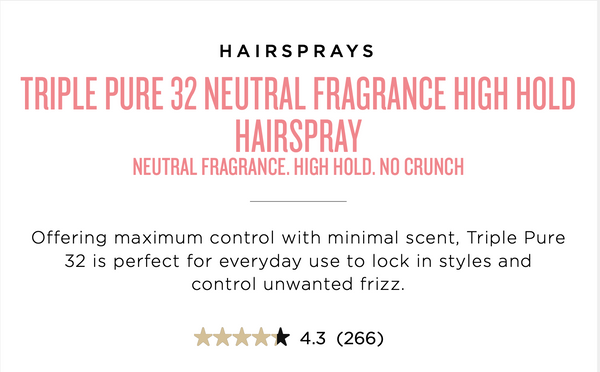 Redken: Triple Pure 32 Neutral Fragrance High Hold Hairspray